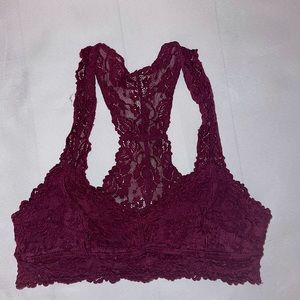 Burgundy lace bralette